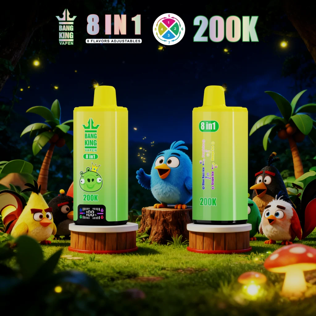 Bang King 200K 8-in-1 Disposable Vape Angry Birds–inspired theme design