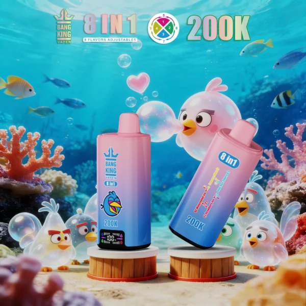 Bang King 200K 8-in-1 Disposable Vape Angry Birds–inspired theme design