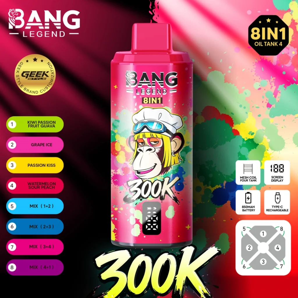 Bang Legend Geek 300K Disposable Vape -8-in-1 Flavor 2