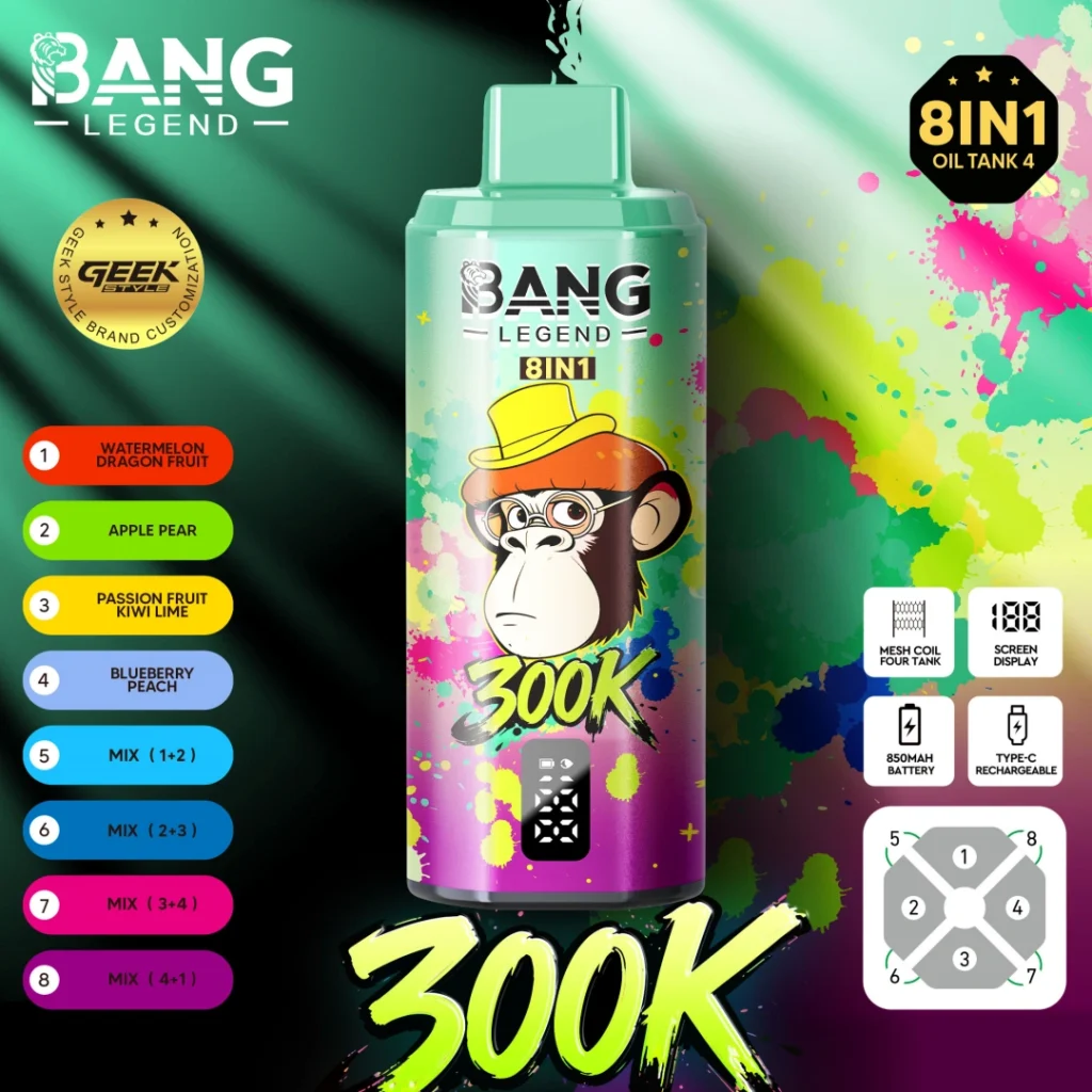 Bang Legend Geek 300K Disposable Vape -8-in-1 Flavor 1