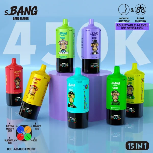 Bang Leader 450K Puffs 15-in-1 Disposable Vape | 4-Level Ice Sensation & Dual Mode (MTL/DTL)
