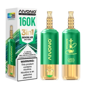 Aivono 160000 Puffs 3in1 Flavors Hookah DTL Disposable |DTL|3 in 1 Flavors| 6MG|CN Warehouse