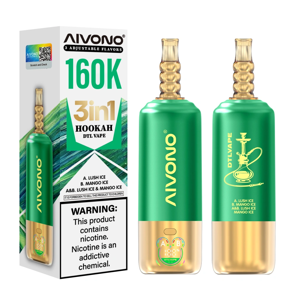 Aivono 160000 Puffs 3in1 Flavors Hookah DTL Disposable |DTL|3 in 1 Flavors| 6MG|CN Warehouse