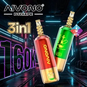 Aivono 160000 Puffs 3in1 Flavors Hookah DTL Disposable |DTL|3 in 1 Flavors| 6MG|CN Warehouse